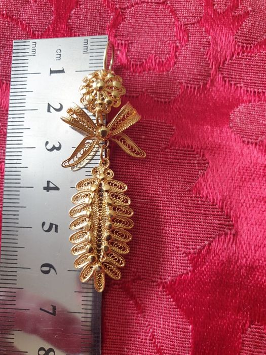 Brincos filigrana prata dourada