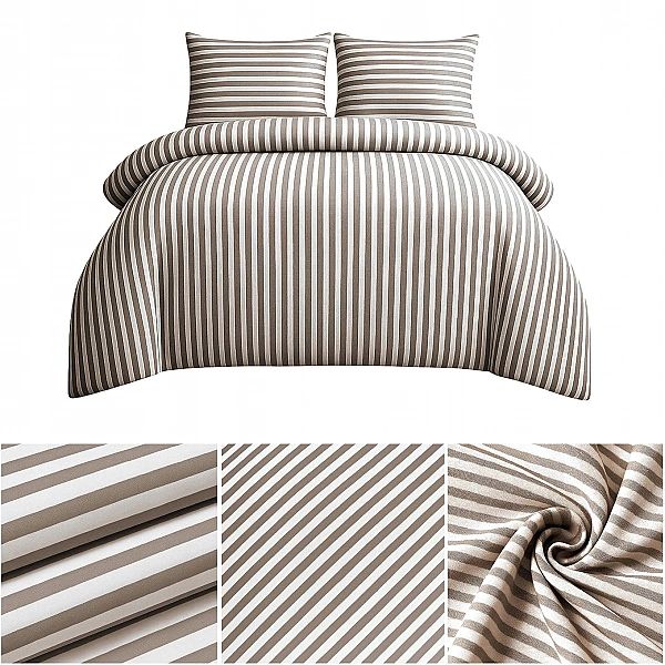 Pościel 220x200 MIKROFIBRA poszewki 70x80 KOMPLET Eusebia Home W PASY