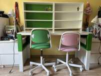 Zestaw IKEA PAHL biurko 118x58 + 2x PAHL nadstawka na biurko 64x60