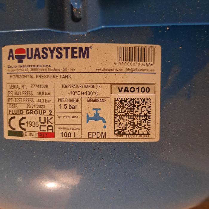 Zbiornik 100 litrowy hydroforowy Aqua system