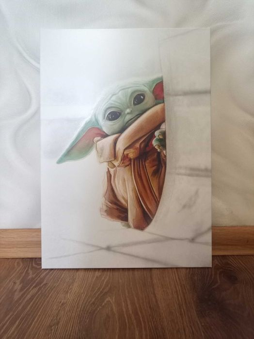 Продаю металевий постер baby yoda