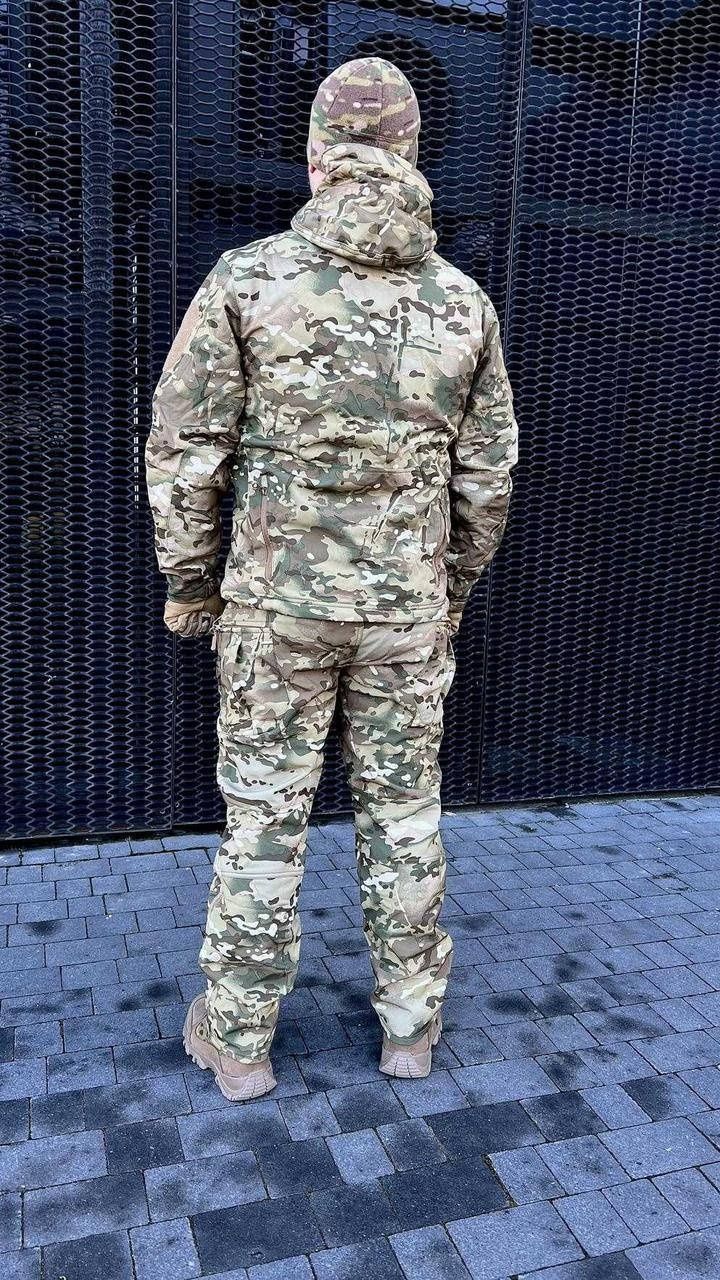 Костюм софтшел мультикам на флисе, куртка и штаны военная форма Днепр