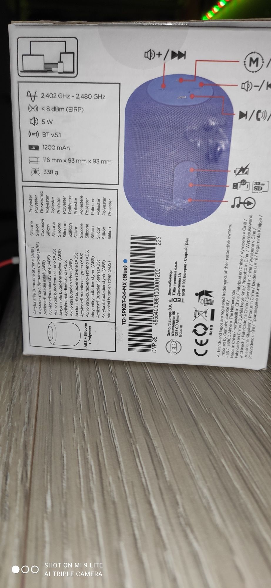 Głośnik Bluetooth Elta® TD-SPKBT-04-MX niebieski