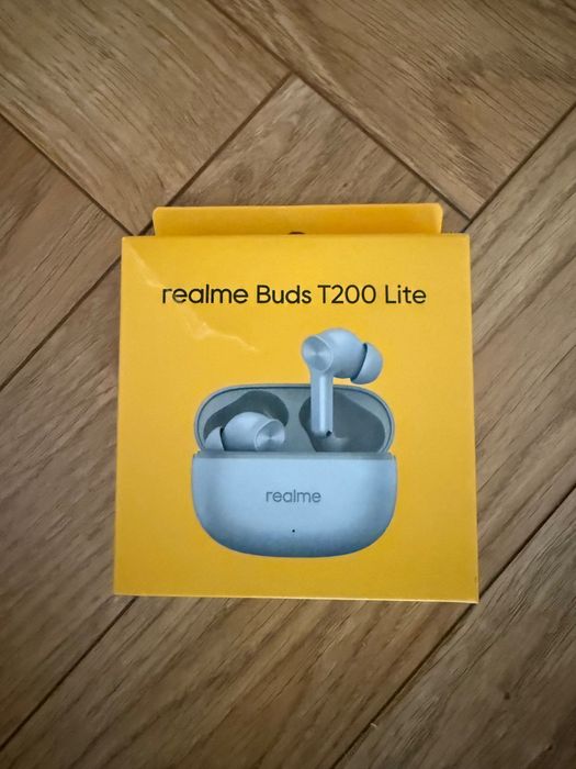Słuchawki bezprzewodowe TWS Realme Buds T200 Lite szare.