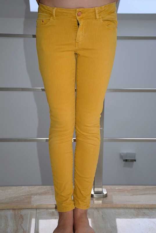 Jeansy spodnie rurki musztardowe Zara Girls 11-12 lat 152 cm