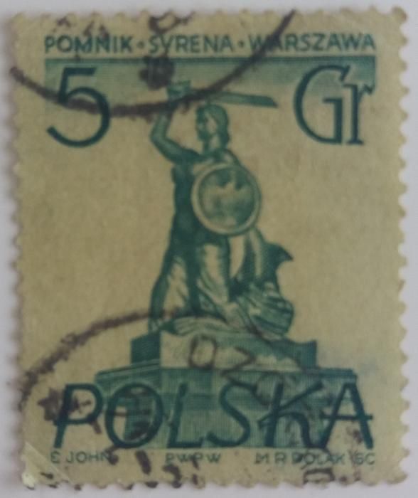 Znaczki pocztowe, Polska 1955-56, Pomniki Warszawy (4 sztuki)