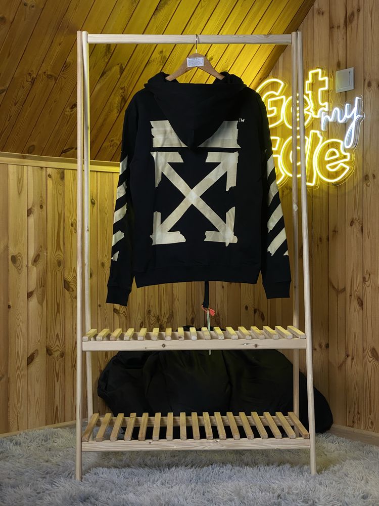 Худі Off-White Tape Arrows Over Hoodie 'Black/Beige'