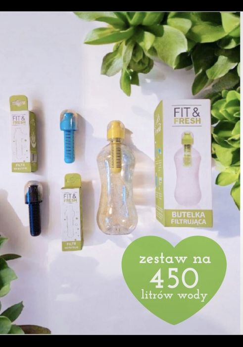 Butelka filtrująca z zestawem filtrów polska marka na 450 L wody