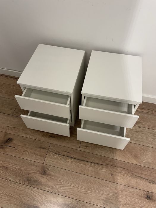 Białe szafki nocne, 2 szt.