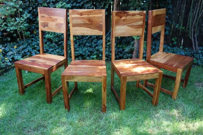 4 krzesła z drewna sheesham