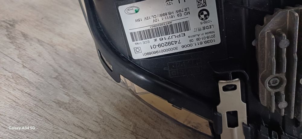 Lampa przednia bmw 5 g30 18r led adaptive