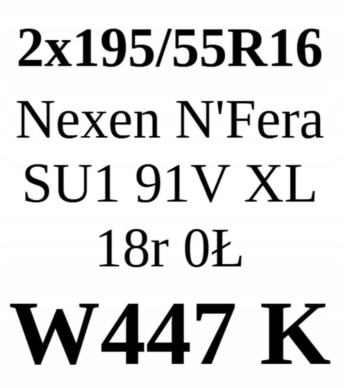 2x 195/55r16 Nexen N'Fera Su1/91v