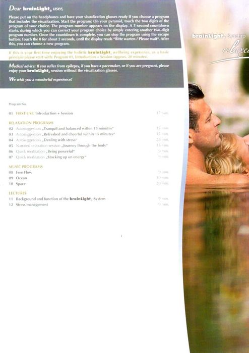 Piramida do muzykoterapii światłoterapii i synchronizacji częstotliwoś