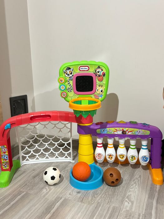 Centrum sportowe little tikes interaktywna zabawka piłka nożna koszyk