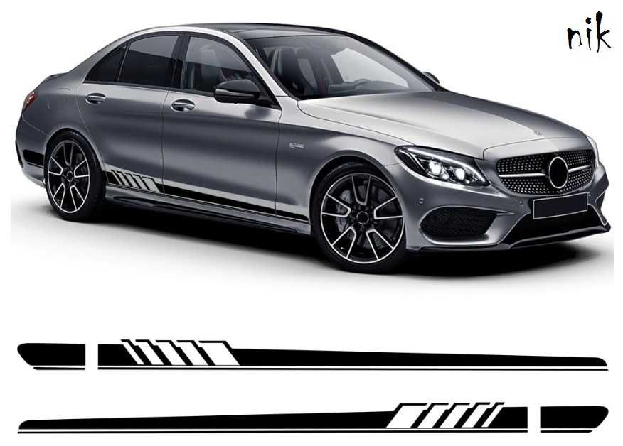 Наклейка на авто/машину дверей 2 смужки 245*12см, стайлінг, тюнінг