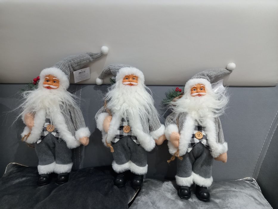 3  Mikołaje szare aż 40 cm !!