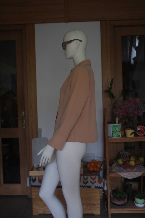 beżowa piaskowa elegancka wizytowa bluzka koszula XL Damak plussize