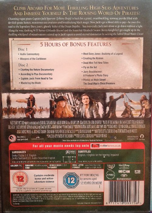 Film specj.edycja -2 DVD "Piraci z Karaibów-Skrzynia umarlaka" -J.Depp