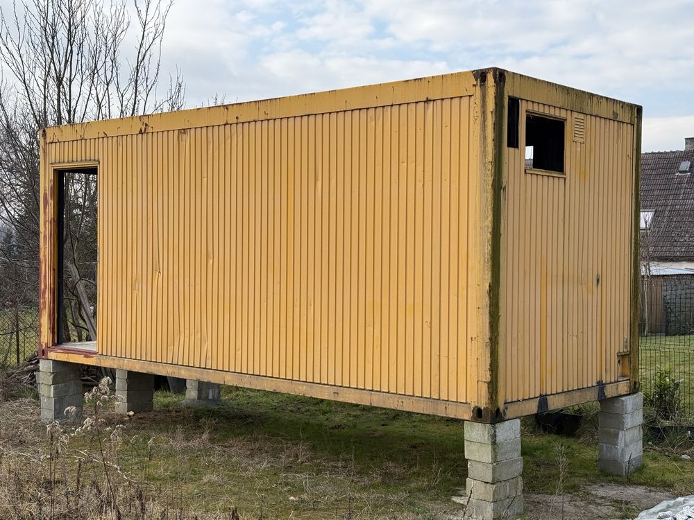 Kontener budowlany rama stalowa obudowana blachą ocynkowaną solidny