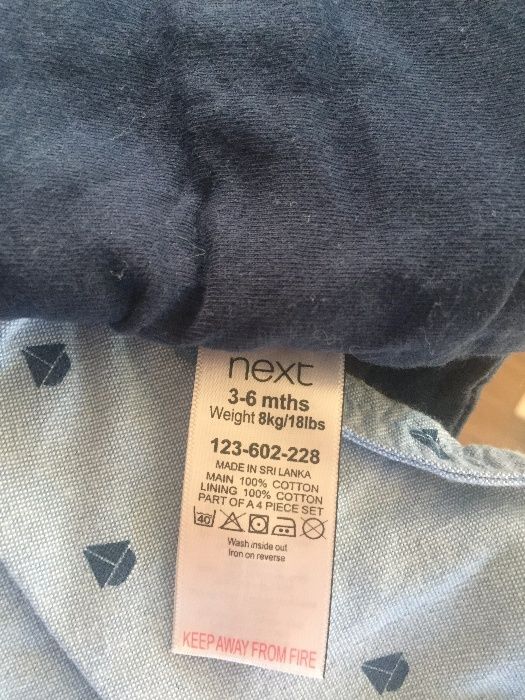 Next Baby garniturek chłopięcy 4 części r. 3-6 miesięcy
