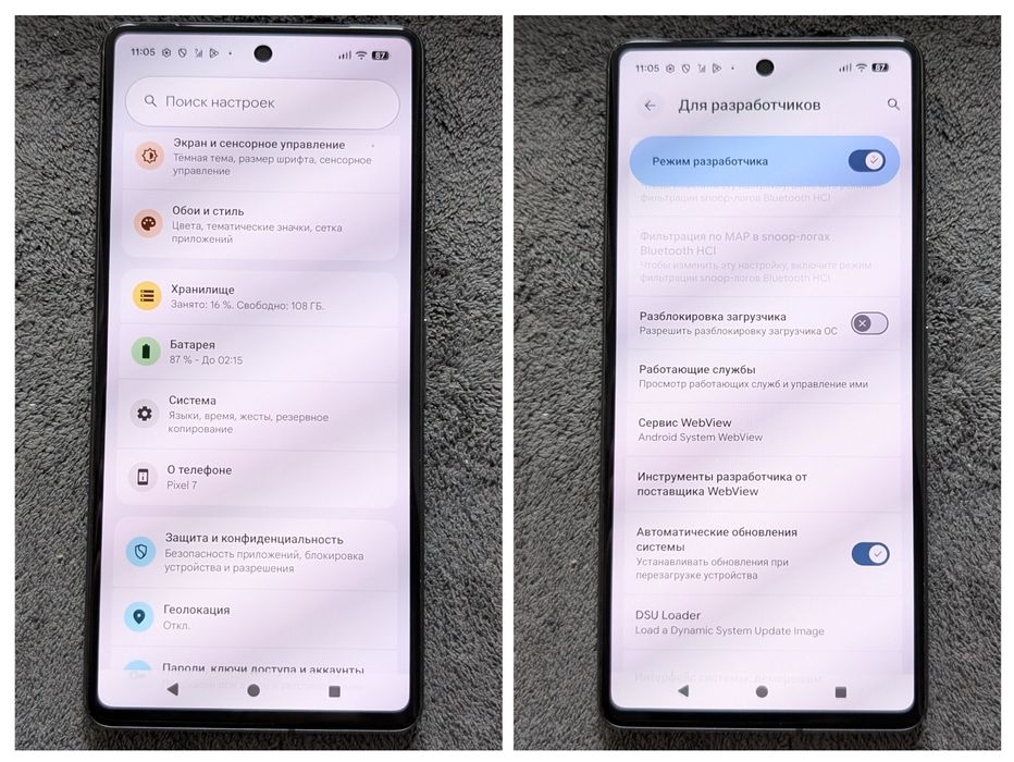 Google pixel 7 8/128Gb 90Hz Black 16 Android UNLOCKED GrapheneOS!