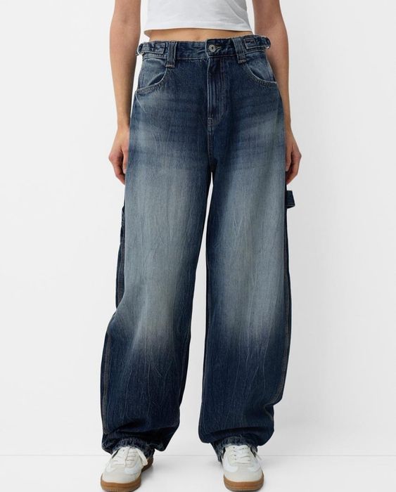 сині джинси wide leg