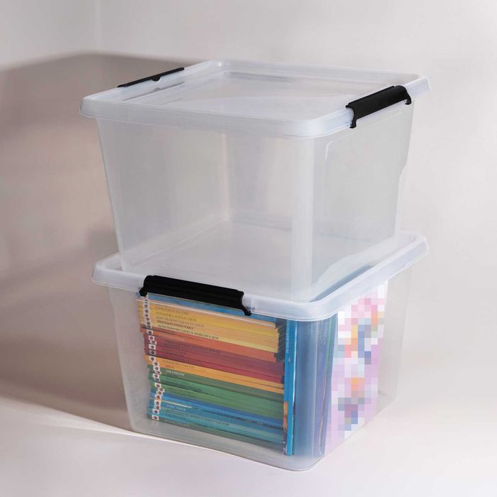 Pojemnik plastikowy 32 L organizer z pokrywką do przechowywania