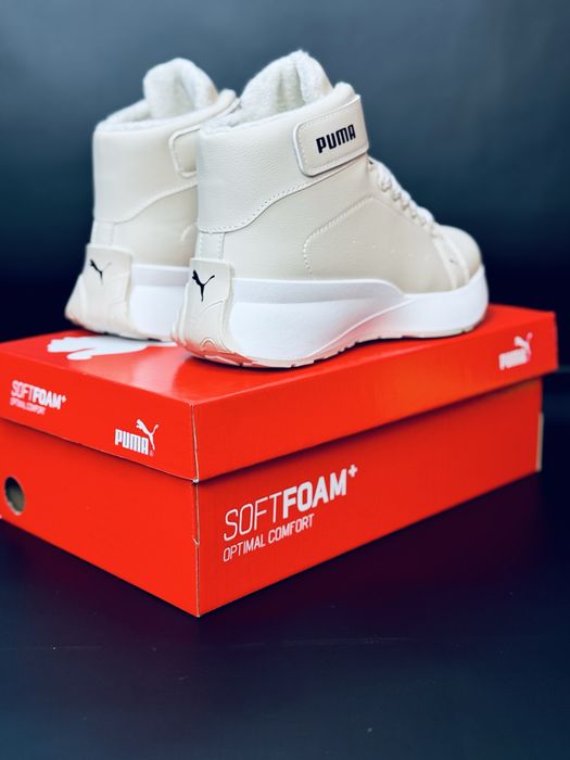 Скидка три дня! Зимние Кожаные кроссовки Пума / красовки Puma / Зима