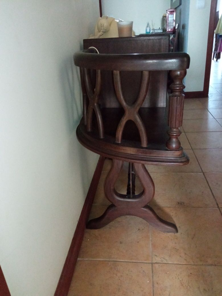 Mesa de telefone com assento, madeira maciça lindíssima