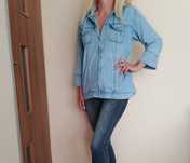 SUPEROWY zestaw bluza katana jeans niebieska+ spodnie szare jeans S M