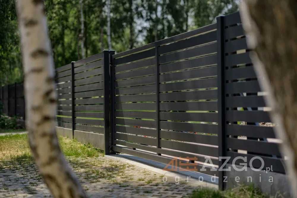 Brama przesuwna brama dwuskrzydłowa furtka komplet napęd palisada
