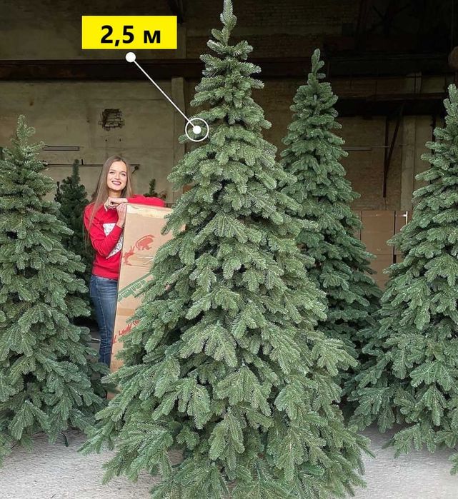 Новогодняя елка литая. Искусственная елка зеленая. Штучна ялинка лита