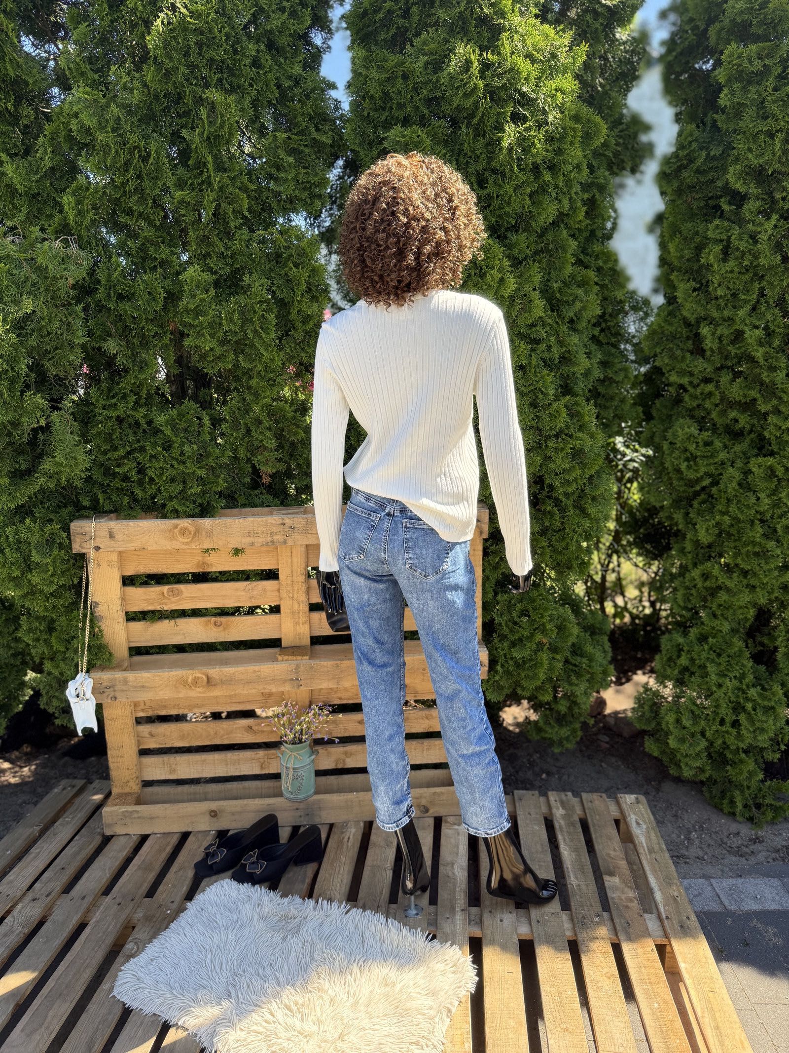 Sweter Prążkowany XL || Kremowy Sinsay || Miękki Stylowy Basic – Ciepł