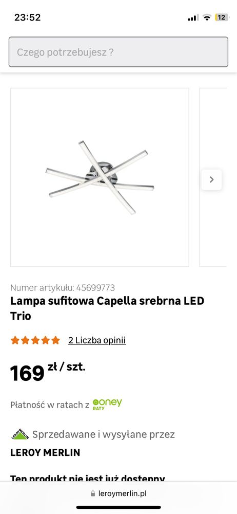 Plafon sufitowy LED Capella