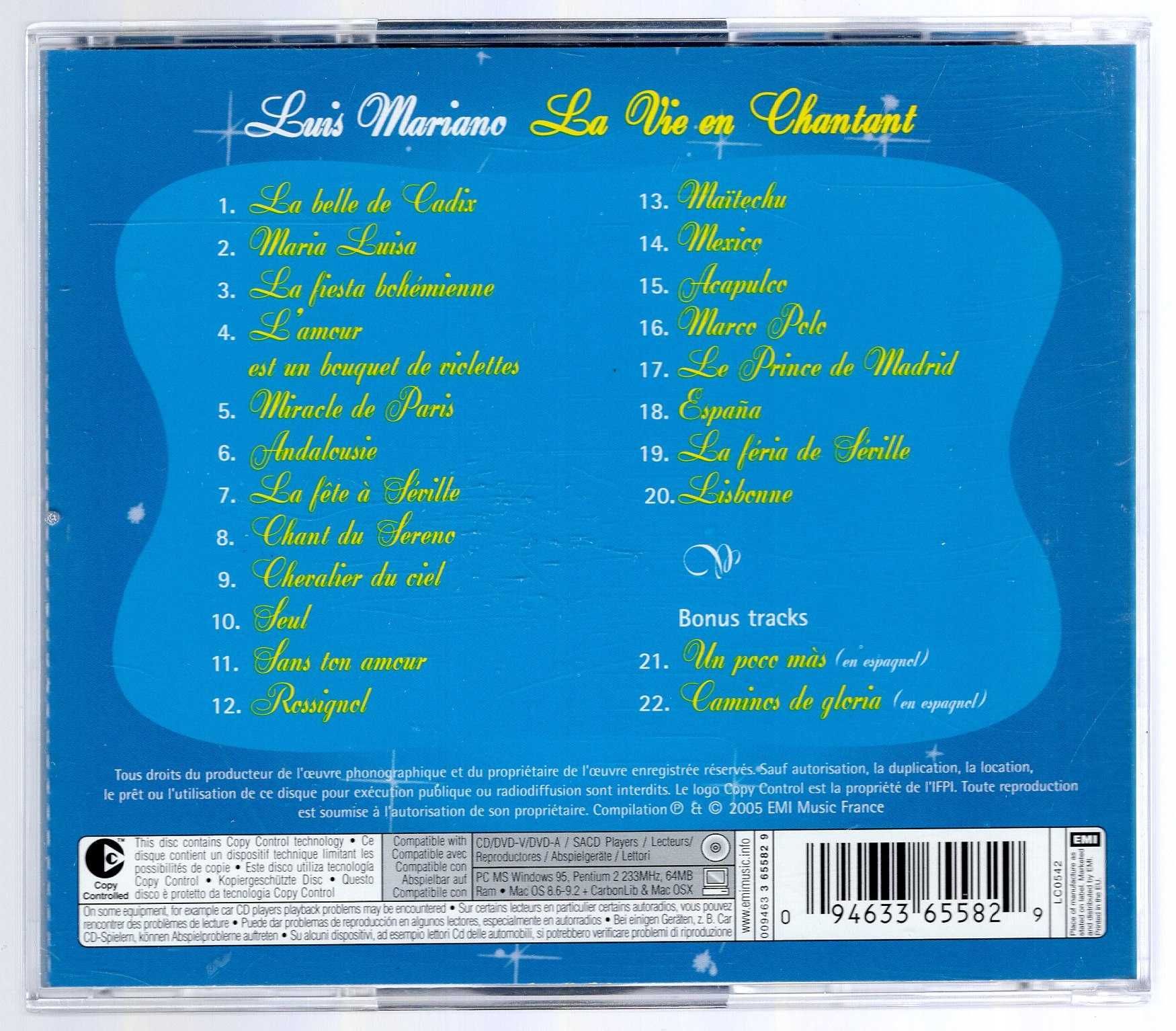 Luis Mariano - La Vie en Chantant (CD)