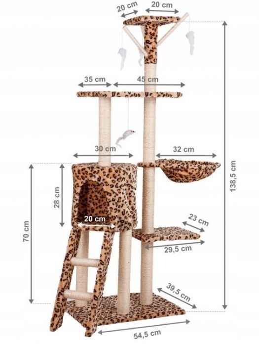 Drapak dla kota domek drzewo legowisko 138cm xl w centki