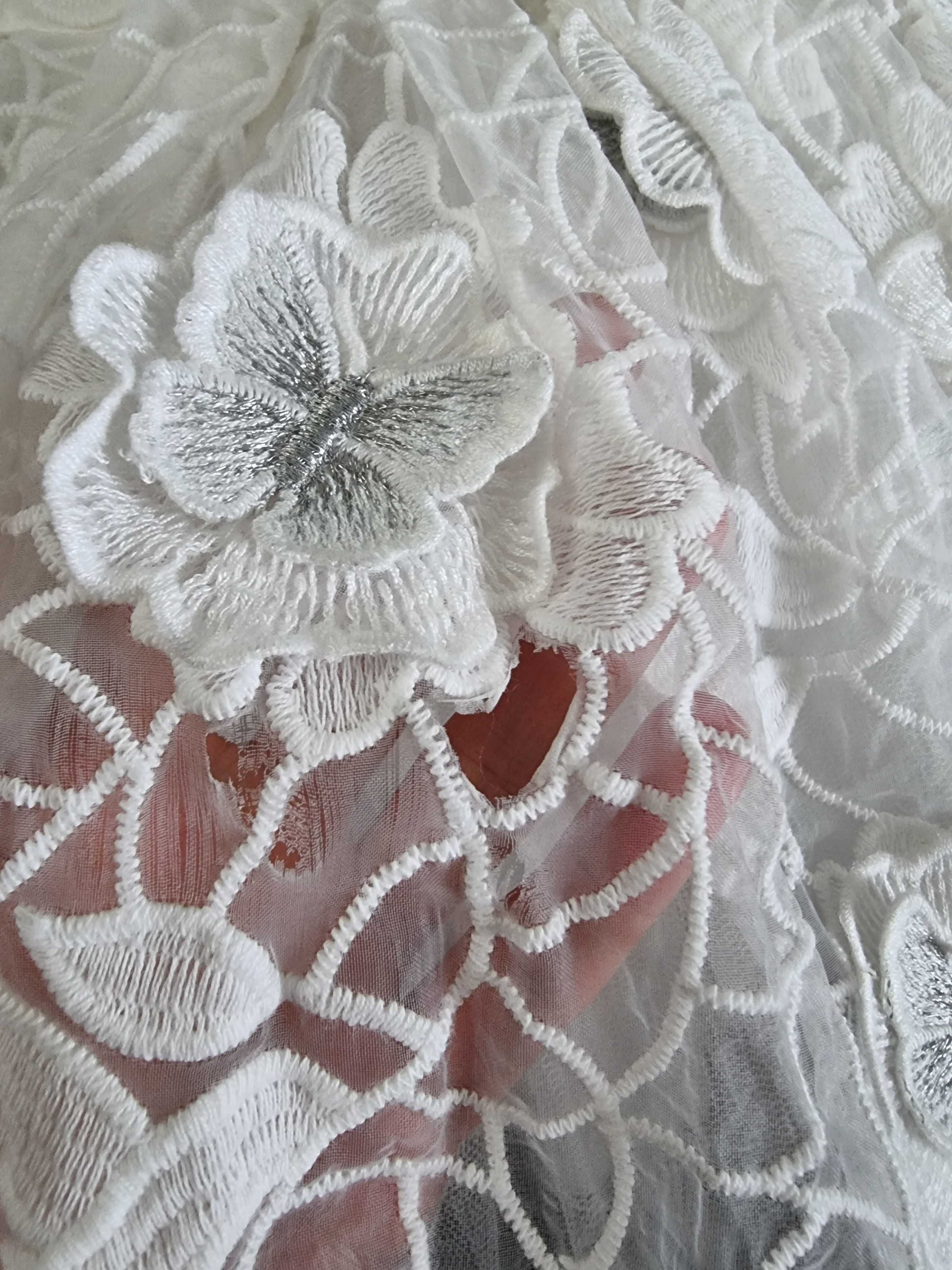 Kremowo biała sukienka do chrztu Mothercare rozmiar 62cm