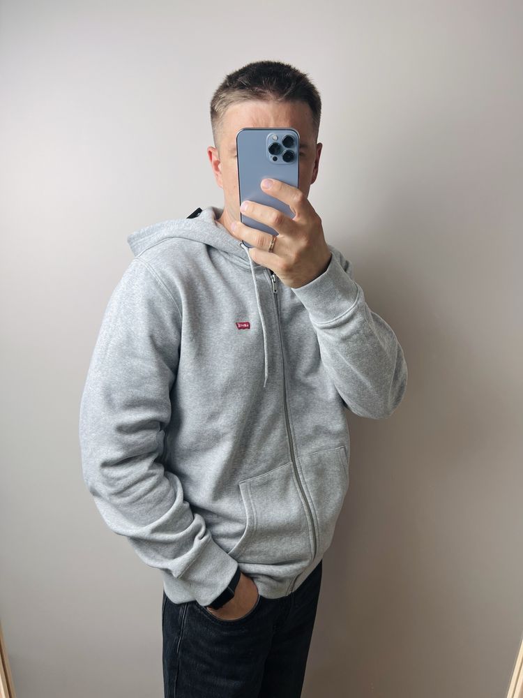 Оригінал ! Зіп худі Levi’s сіре та чорне