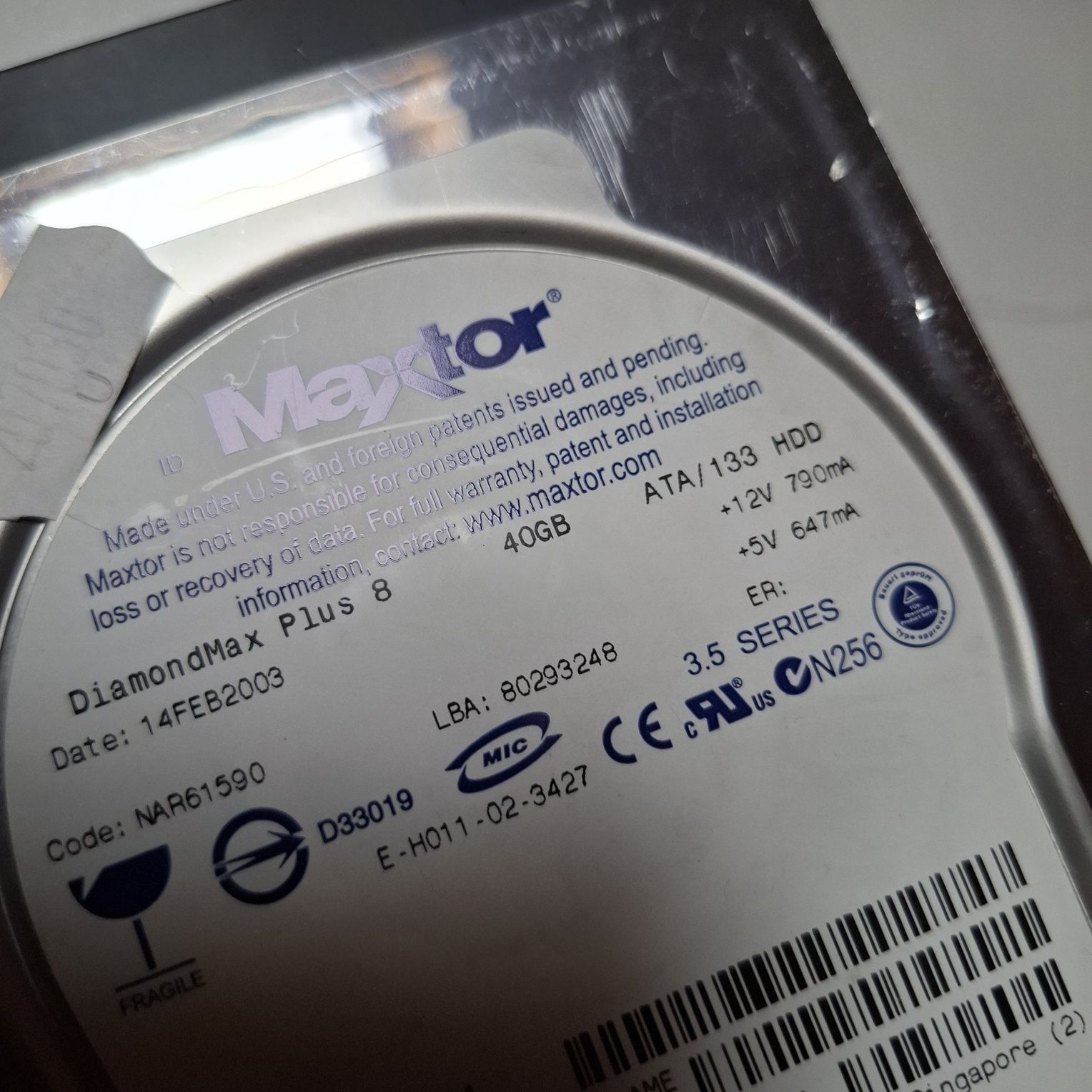 Dysk HDD Maxtor DiamondMax 8 plus 40GB 7200rpm IDE/PATA