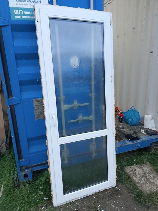 Okno balkonowe 86x218 2szt złoty dąb rozwierne