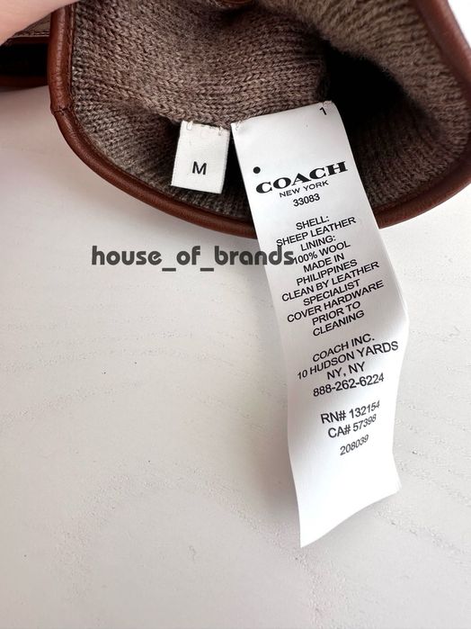 COACH Чоловічі рукавиці шкіряні рукавички мужские перчатки кожаные