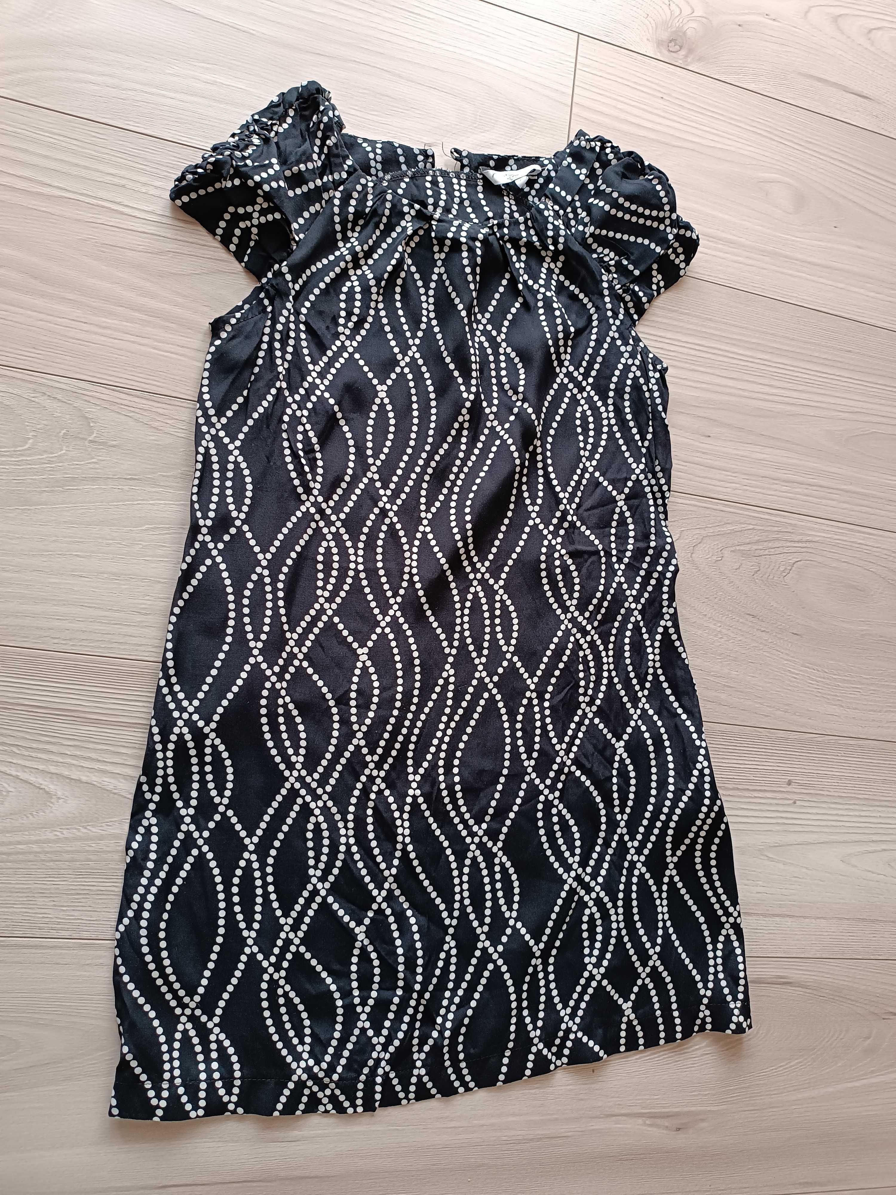 Sukienka damska czarna krótki rękaw używana, rozmiar S (36)