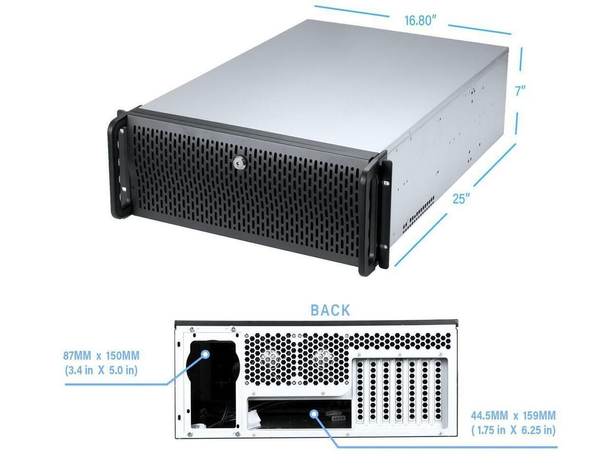 Chassis 4U de servidor 15 baias Rosewill RSV-R4000U