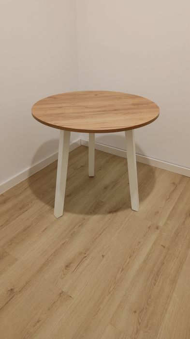 Stół stolik okrągły 80 cm Dąb Craft Złoty