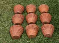 9 vasos barro meia lua