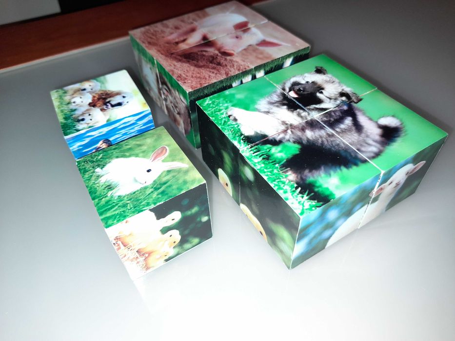 Jogo de cubos magnéticos animais