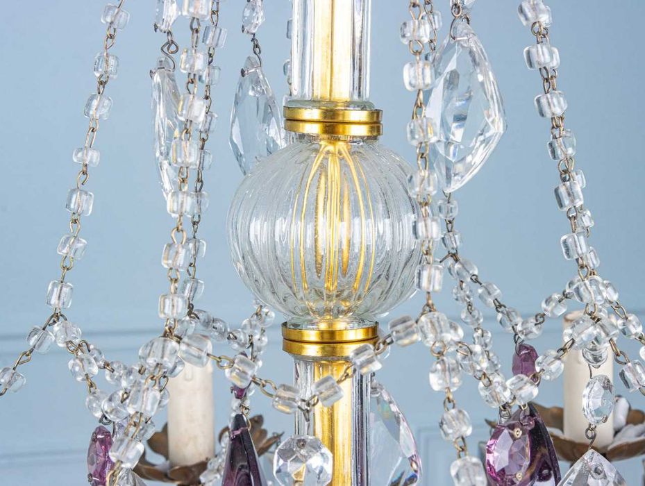 Пара вінтажних кришталевих люстр
