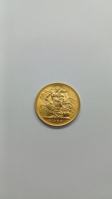 Золотая монета соверен 917 проба Великобританія