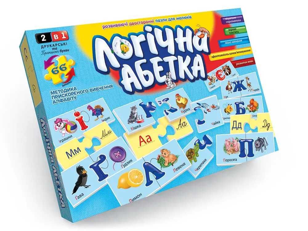 Игра Danko Toys Логічна абетка (двусторонние пазлы - ассоциации) (Укр)