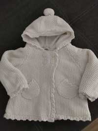 Sweterek niemowlęcy, wiosenny na polarowej podszewce r. 74